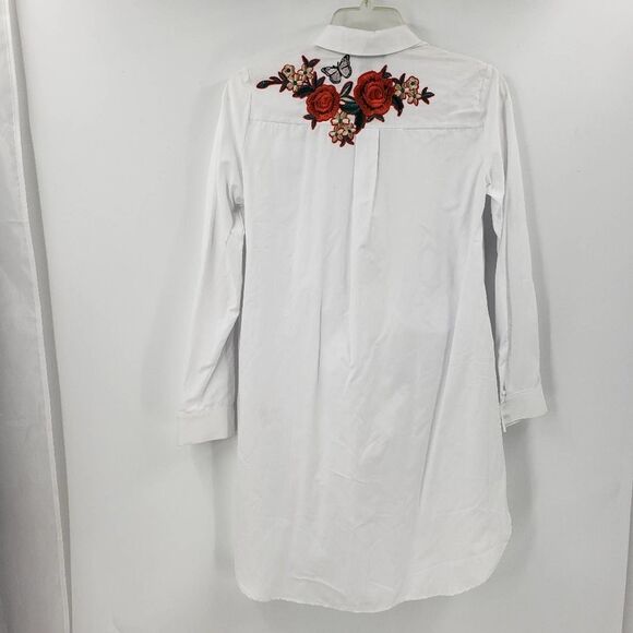 ATMOSPHERE PRIMARK women's 4 white embroidery button down long sleeve shirt - Picture 2 of 8